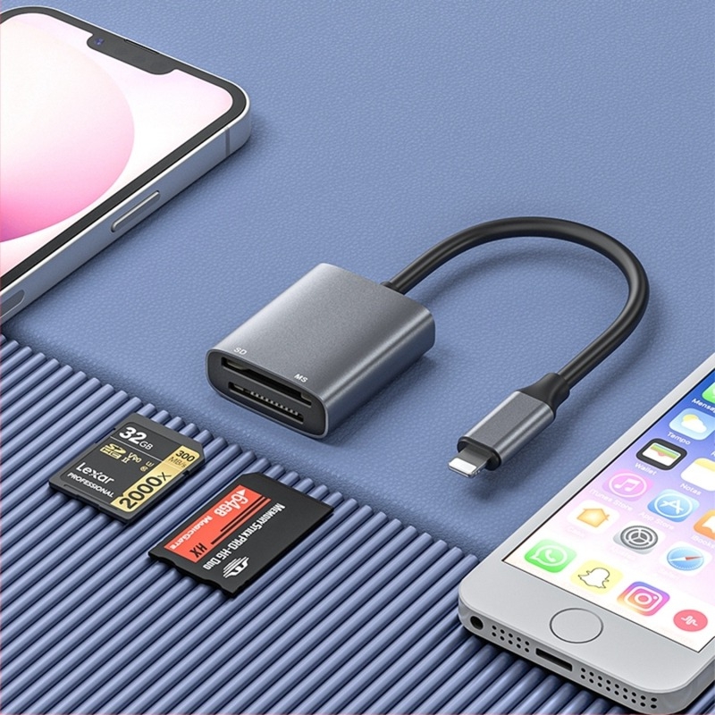 SD/MS 2-in-1 kártyaolvasó Apple Lightning csatlakozóval (USB 2.0, külső, 30 g)
