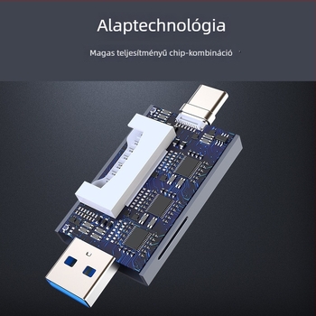 UHS-II SD4.0 kártyaolvasó Type-C és USB-vel – SD/SDHC/TF/Mini SDHC támogatás, alumínium ötvözet, modell T-933D