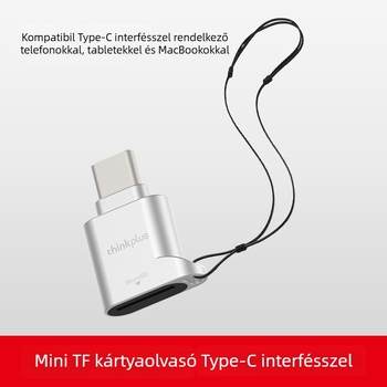 Lenovo D201 USB 2.0 Type-C–ról Micro kártyaolvasó, TF kártya támogatás