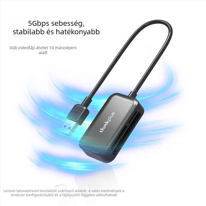 Lenovo TC102 USB 3.0 Három az egyben kártyaolvasó — CF/SD/TF, külső, Windows 7 kompatibilis