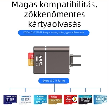 SYRUI Sy-238 USB-C TF-kártyaolvasó OTG, 200 MB/s Magas sebesség