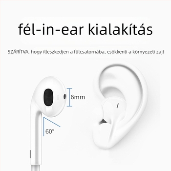 Type-C fülhallgató In-Ear vezetékes, inline vezérléssel, mozgó tekercs meghajtó, 1,2 m kábel, Android-kompatibilis