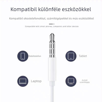 Vezetékes fülhallgatók – 108 dB érzékenység, 1,2 m kábel, mozgó tekercs, Android-kompatibilis