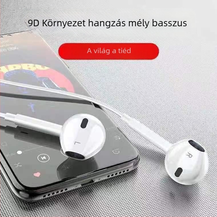 Vezetékes fülhallgatók – 108 dB érzékenység, 1,2 m kábel, mozgó tekercs, Android-kompatibilis