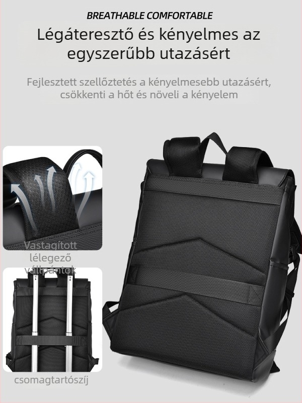 Elgent férfi PU vízálló hátizsák, 20–35L, szabadidős utazáshoz