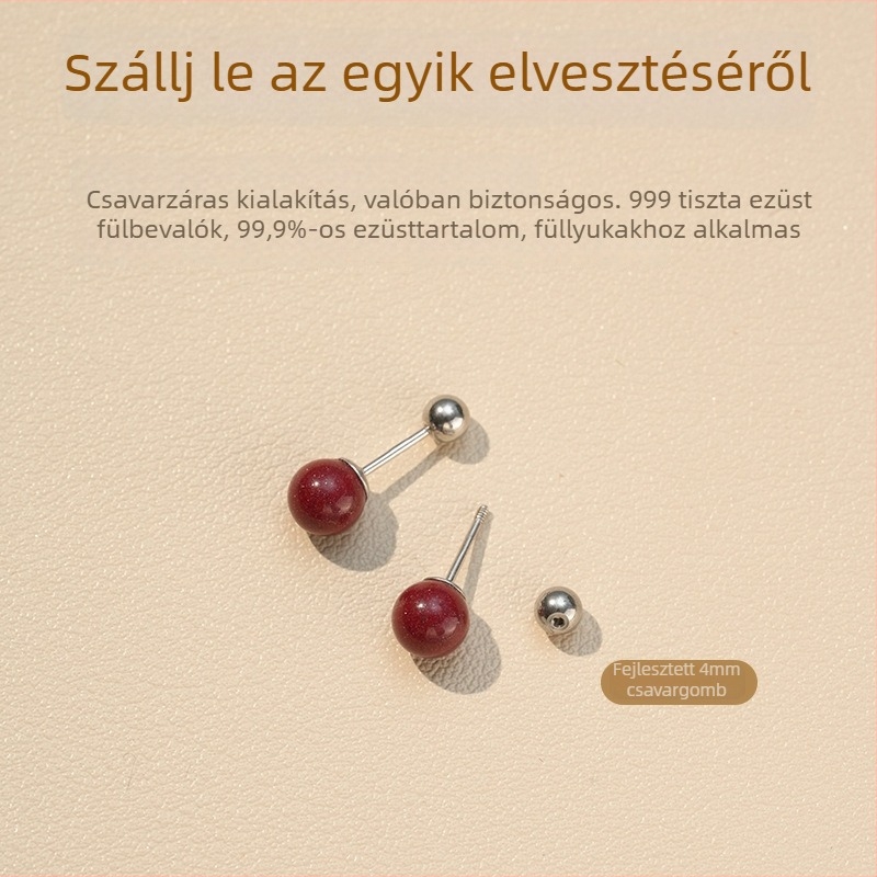 Geometriai cinnabar fülbevalók, 999 ezüst, etnikus stílus, First Wife márka, tavasz 2024