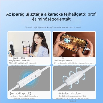 riksoin Sk01 In-ear vezetékes fülhallgató, 7.1-csatornás hangkártyával, zajcsökkentő mikrofonnal és inline vezérléssel, Android-kompatibilis, 1,6 m kábel