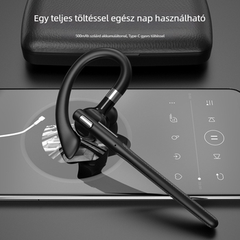 YYK-526 Bluetooth mono headset hívás zajcsökkentéssel és AI fordítással, Bluetooth 5.4, 10 m hatótávolság, több mint 8 óra akkumulátoros üzemidő