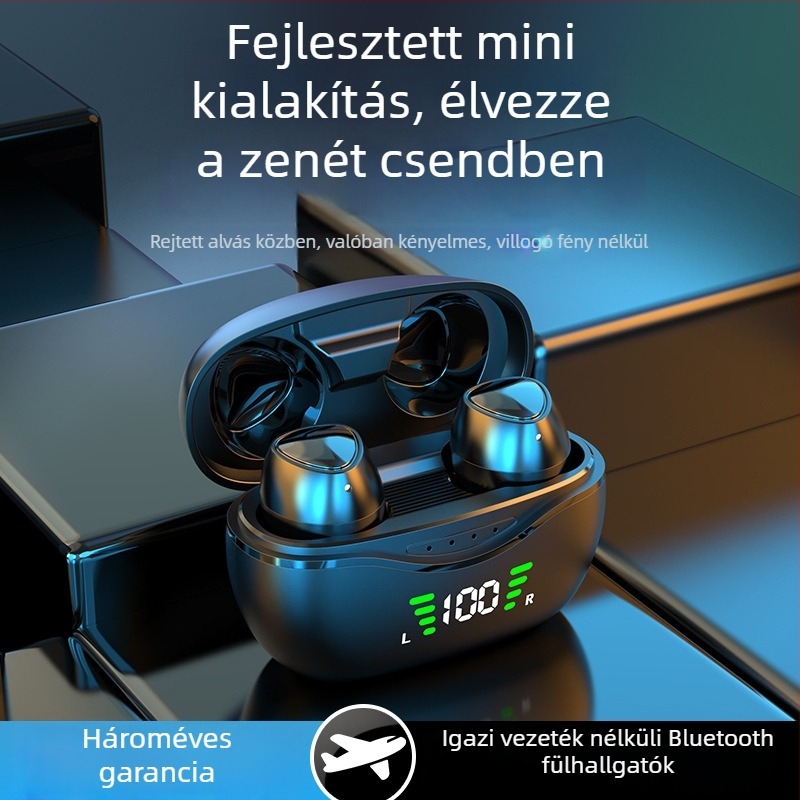 X-Kemi Bluetooth fülhallgató – mini in-ear, sztereó, Bluetooth 5.0, 24 órás üzemidő, 10 m hatótáv, többpontos csatlakozás
