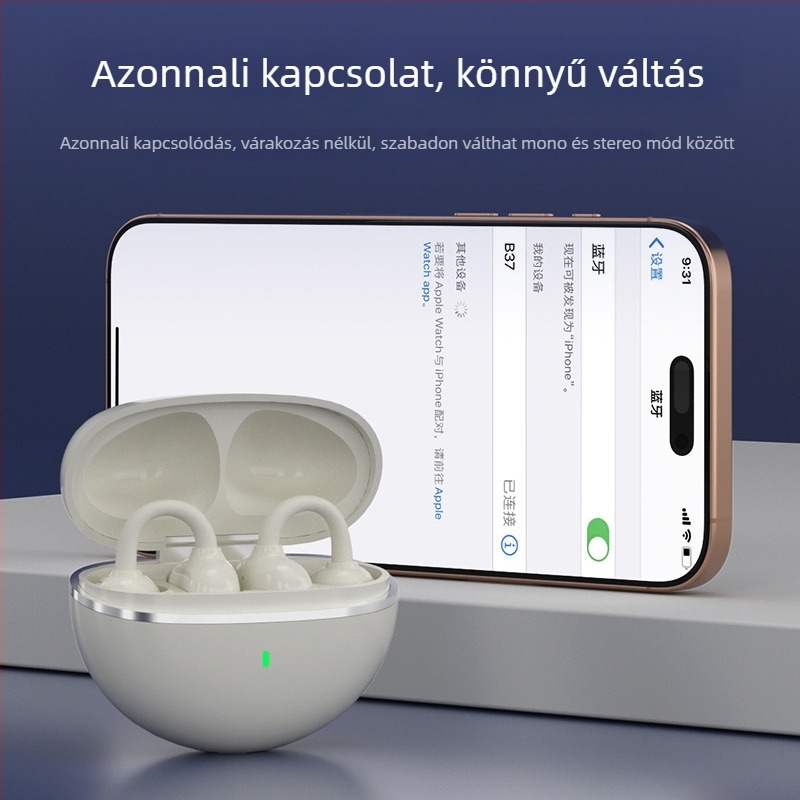Fülcsipeszes Bluetooth headset, zajcsökkentés, hosszú üzemidő >8 óra, sztereó hangzás, 10 m hatótávolság, Bluetooth 5.4