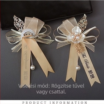 Esküvői corsage készlet szülőknek, ara és vőlegénynek, koszorúslányoknak és tanúnak - koreai stílus, teljesen testre szabható