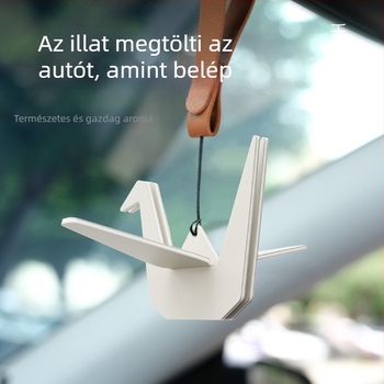 Autós függő dísz – Kézzel készített origami daru, Aromaterápia, Szagtalanítás, Belső tér frissítése, Testreszabható