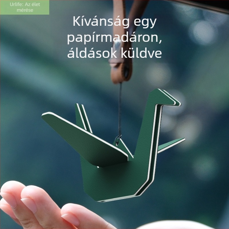 Autós függő dísz – Kézzel készített origami daru, Aromaterápia, Szagtalanítás, Belső tér frissítése, Testreszabható