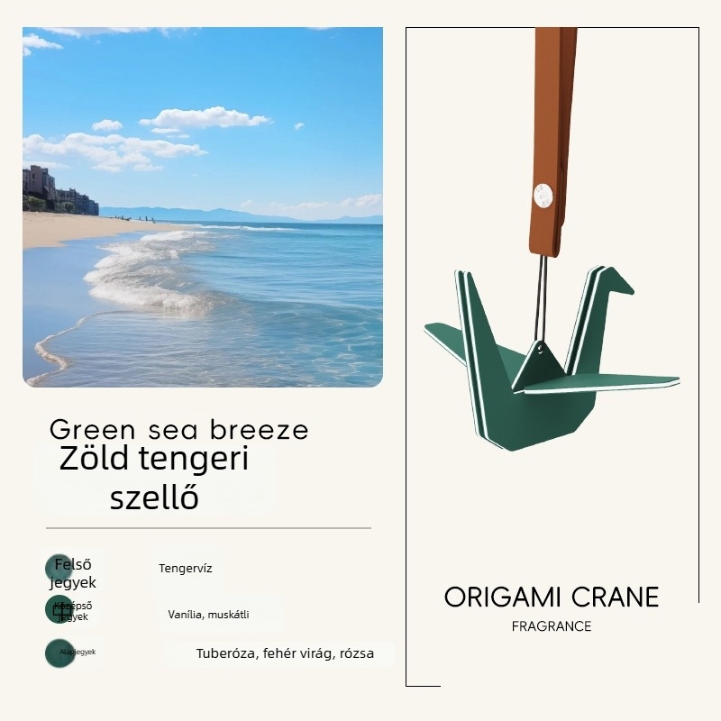 Autós függő dísz – Kézzel készített origami daru, Aromaterápia, Szagtalanítás, Belső tér frissítése, Testreszabható