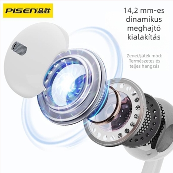 Pisen CP06 Type-C teljesen dekódolt DAC vezetékes fülhallgató, 1,2 m kábellel, mozgó tekercs típusú, iOS-kompatibilis