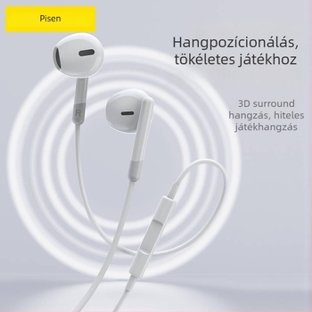 Pisen CP06 Type-C teljesen dekódolt DAC vezetékes fülhallgató, 1,2 m kábellel, mozgó tekercs típusú, iOS-kompatibilis