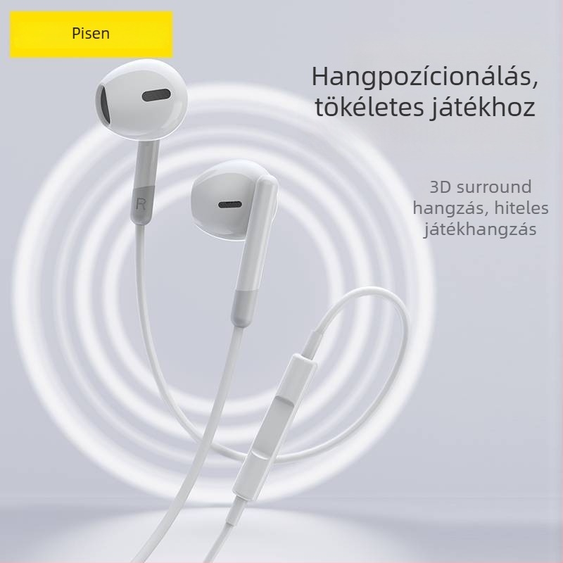 Pisen CP06 Type-C teljesen dekódolt DAC vezetékes fülhallgató, 1,2 m kábellel, mozgó tekercs típusú, iOS-kompatibilis