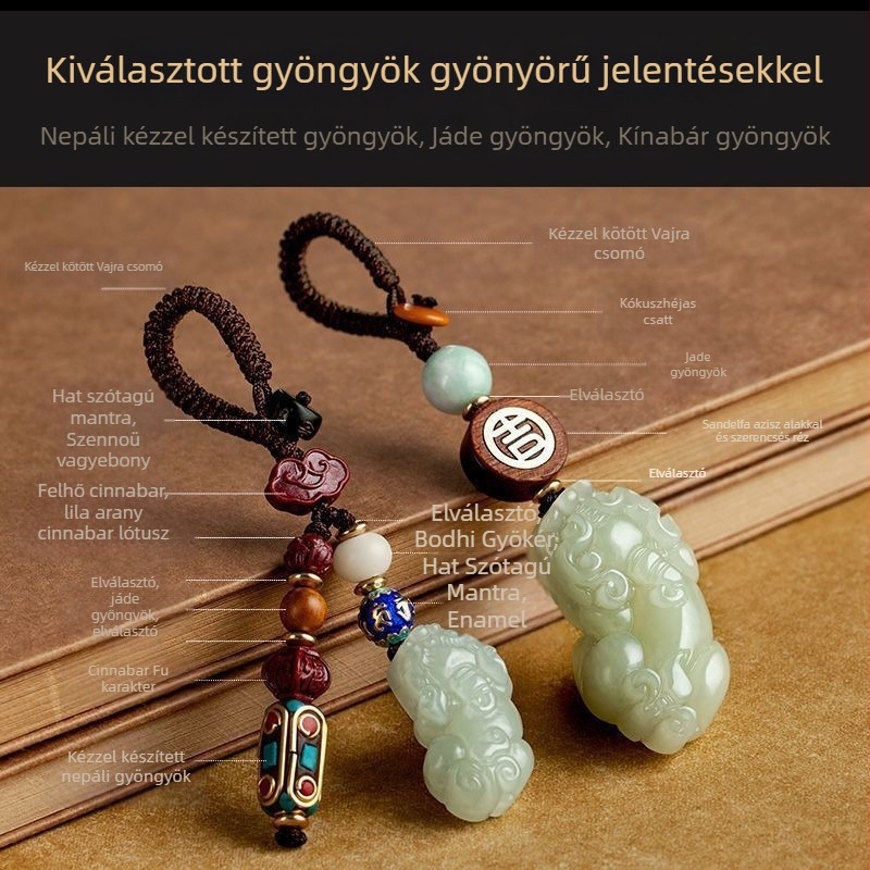 Pixiu autókulcstartó medál, egyedi márka, ötvözet, rajzfilmszerű stílus, aroma funkció, autó dísz