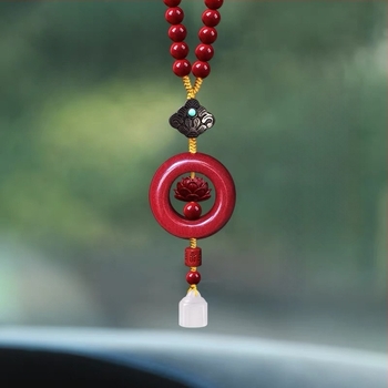 Autómedál cinnabarból, kínai hagyományos stílus, belső dekoráció, autó dísz