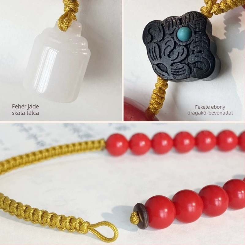 Autómedál cinnabarból, kínai hagyományos stílus, belső dekoráció, autó dísz