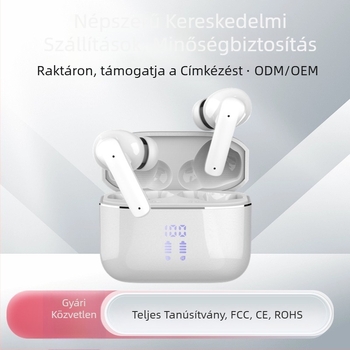 TWS Bluetooth 5.3 vezeték nélküli fülhallgatók digitális kijelzővel, zajcsökkentés, 10 m hatótávolság, IPX5 vízállóság