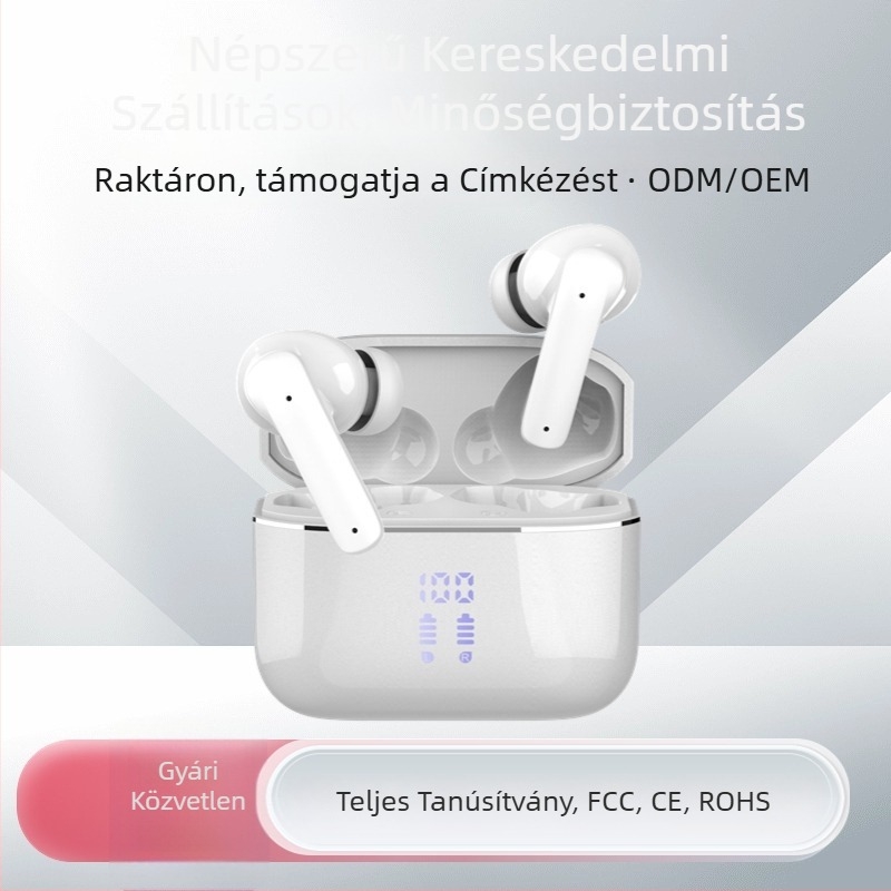 TWS Bluetooth 5.3 vezeték nélküli fülhallgatók digitális kijelzővel, zajcsökkentés, 10 m hatótávolság, IPX5 vízállóság