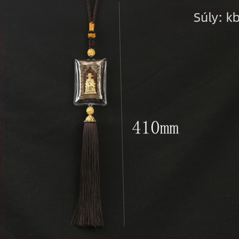 Autó belső függő dekoráció - Wuye talizmán és Mount Wutai szentírása, réz, Unitary Dry, kínai hagyományos stílus