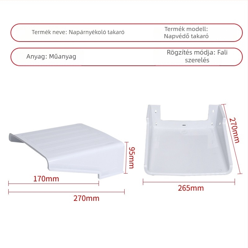 Négyzet alakú védőburkolat megfigyelő kamerához — műanyagból, falra szerelhető