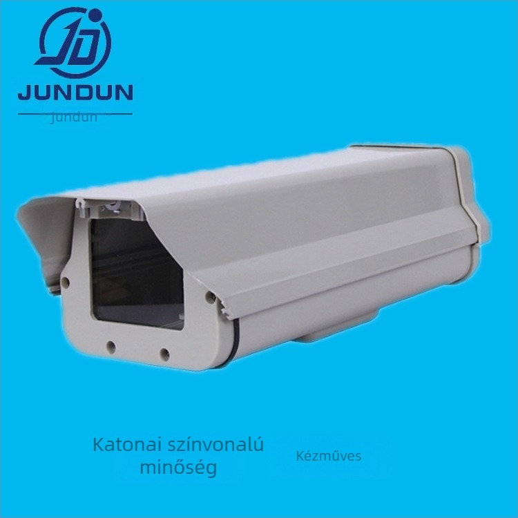 Hemisferikus kamerahéj alumíniumötvözetből, kültéri vízálló védőburkolat, JD-610 modell; kábel Ø16 mm; ablak méret 65×75 mm
