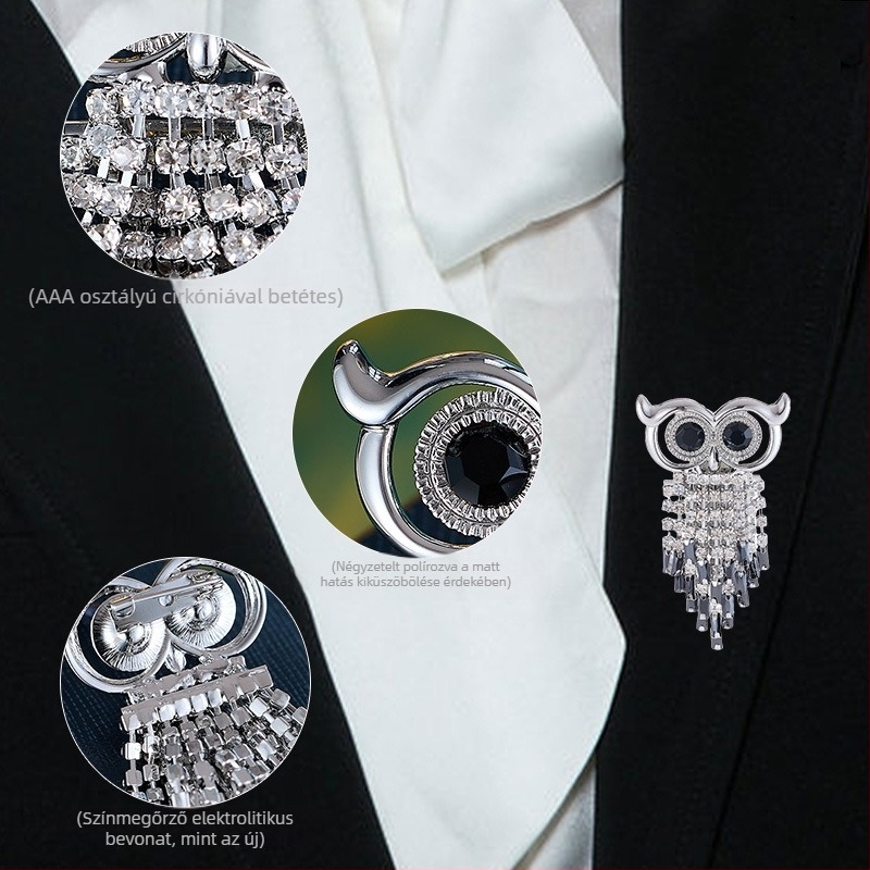 Állat alakú kitűző, réz, Liyu Jewelry, uniszex, elektroplattázás, retro stílus