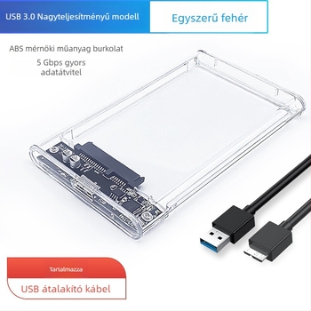 Külső SATA HDD/SSD tok – USB 3.0, akár 10 TB-ig, PC anyag, 5 Gbps