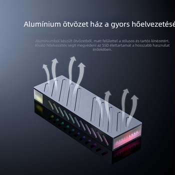 M.2 NVMe/SATA USB 3.1 külső tok – alumínium ötvözet, 4TB-ig támogatás, 6/10 Gbps, 450/800 MB/s