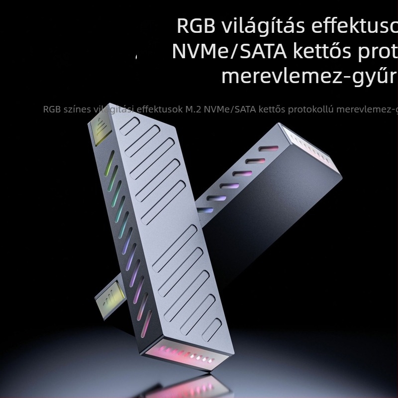 M.2 NVMe/SATA USB 3.1 külső tok – alumínium ötvözet, 4TB-ig támogatás, 6/10 Gbps, 450/800 MB/s
