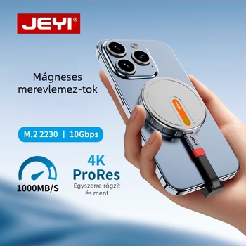 Külső M.2 NVMe ház Apple iPhone 15 Pro számára, USB-C, alumínium ötvözet, 10Gbps, akár 4TB-ig