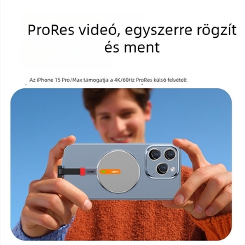 Külső M.2 NVMe ház Apple iPhone 15 Pro számára, USB-C, alumínium ötvözet, 10Gbps, akár 4TB-ig