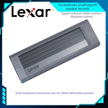 Lexa E350 M.2 NVMe/SATA külső ház kettős protokollal — 10 Gbps átviteli sebesség, alumíniumötvözet