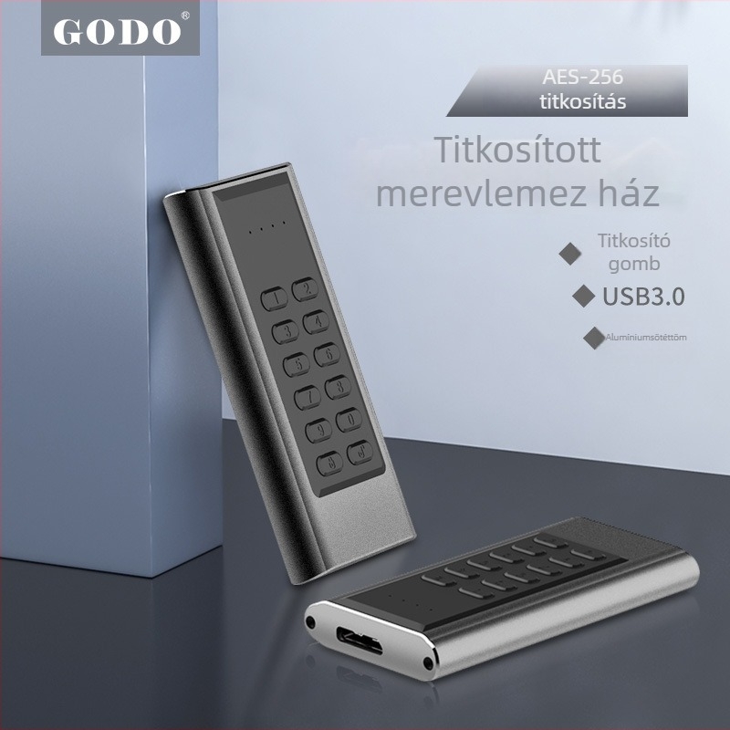 GODO GDMSLK01 titkosított NGFF külső SSD tok USB 3.0, 1TB, 5Gbps
