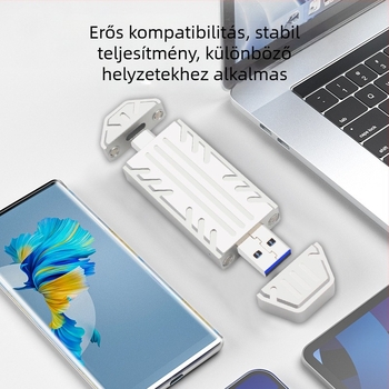 M.2 NVMe SSD kapszula JMS583 vezérlővel, USB-C kettős port, alumínium ház, modell Ph811s-ac, 4TB kapacitás, 10 Gb/s átviteli sebesség