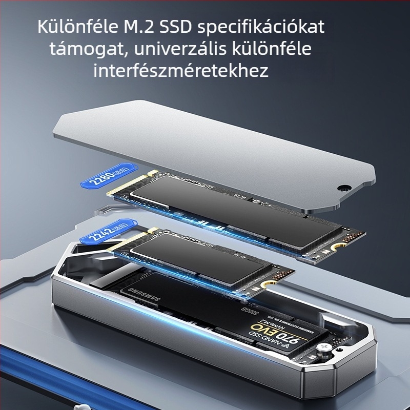 Yijie M.2 NVMe SSD tok – Mecha sorozat, Type-C 3.2, külső hordozható SSD