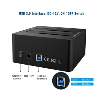 Alpha S3 kettős SATA HDD-dokk 2,5/3,5 hüvelyk, USB 3.0, offline klónozás, összesen akár 20 TB