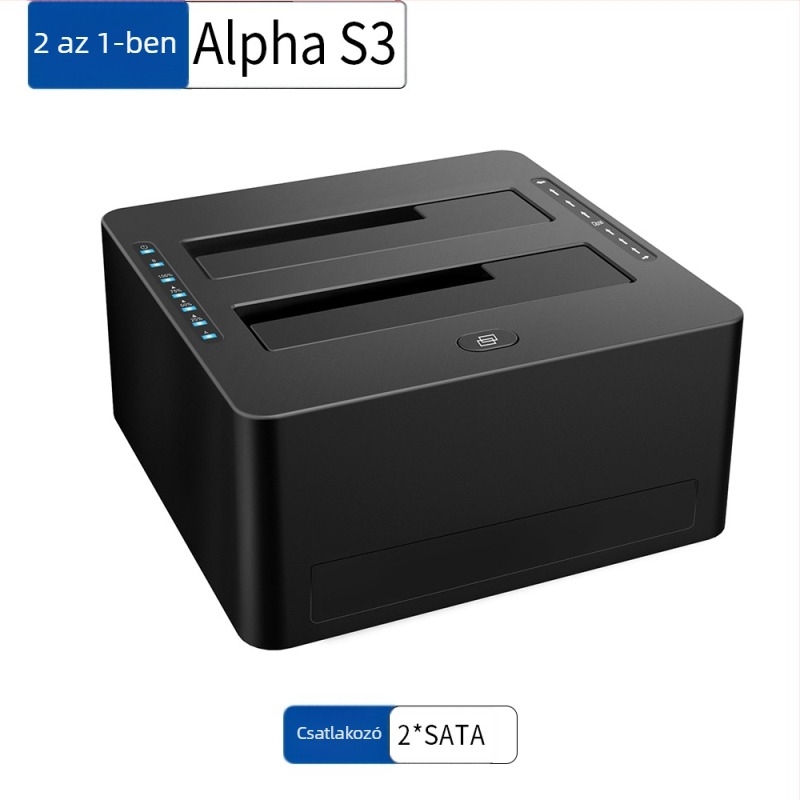 Alpha S3 kettős SATA HDD-dokk 2,5/3,5 hüvelyk, USB 3.0, offline klónozás, összesen akár 20 TB