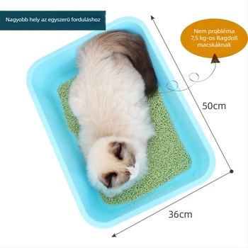 Bioline teljesen zárt macskaalom-láda felső nyílással, fröccsenés elleni védelemmel és szagkontrollal