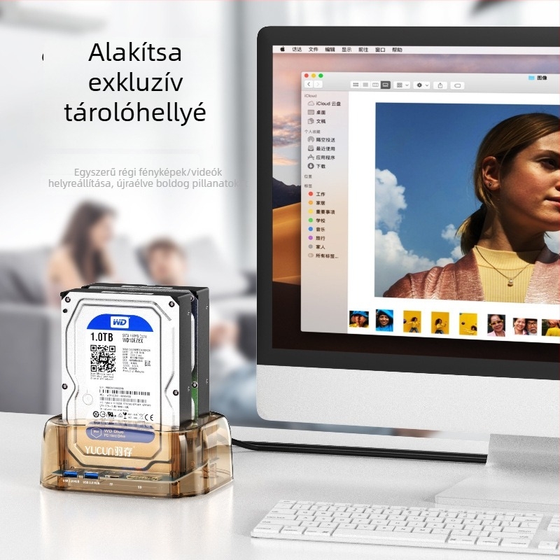 YC-3328 merevlemez tok 2,5/3,5 hüvelykes meghajtókhoz, USB 3.0, akár 20 TB
