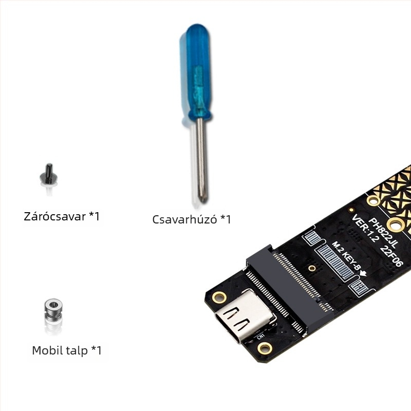 M.2 NGFF B-key SATA USB 3.1 Type-C 10Gbps bővítőkártya JMS580 vezérlővel (Phdk Ph822jl)