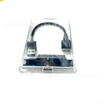 Külső USB 3.0-s merevlemez-ház, átlátszó ABS burkolat, Case 3.0, támogatja akár 4 TB-ig