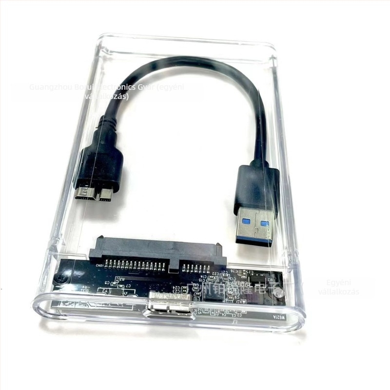 Külső USB 3.0-s merevlemez-ház, átlátszó ABS burkolat, Case 3.0, támogatja akár 4 TB-ig