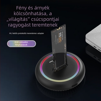 M.2 kettős protokollú SSD-burkolat NVMe/SATA, USB-C 10Gbps, 8TB-ig támogatás