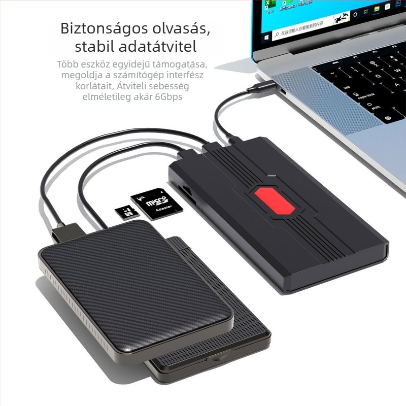 D139 HDD tok, ABS műanyag, támogatás 6TB-ig, USB 3.0–SATA átviteli interfész, átviteli sebesség akár 5 Gb/s, OEM feldolgozás