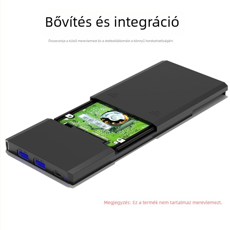 D139 HDD tok, ABS műanyag, támogatás 6TB-ig, USB 3.0–SATA átviteli interfész, átviteli sebesség akár 5 Gb/s, OEM feldolgozás