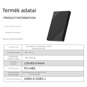 Mobil SATA külső merevlemezház, USB 3.0, modell C200, Create blue márka, ABS+PC anyag, támogatott kapacitás 256GB–6TB, átviteli sebesség 5Gbps, 1 éves garancia